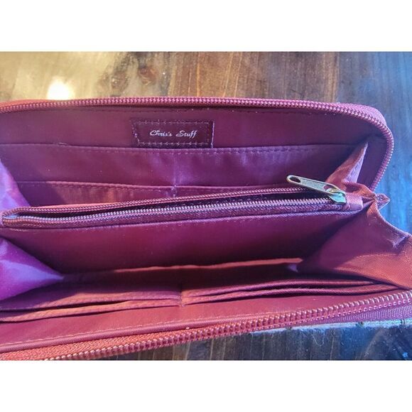 Wine Glass Themed Wallet Womens Gift Wallet Wine Club Zip Around Chris's Stuff - Picture 3 of 6